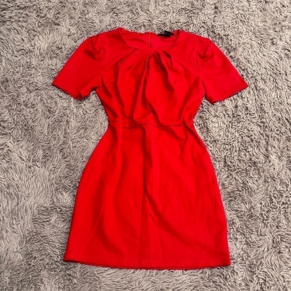 Forever 21 Women Red Bodycon Short Sleeve Mini Dress